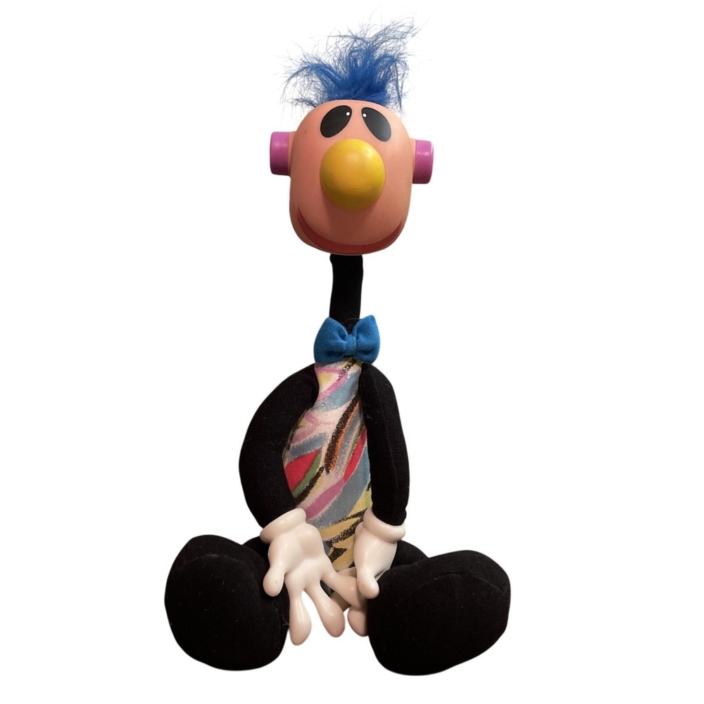 Vintage 1994 JIBBA JABBA JIBBER JABBER Blue Hair Mohawk Noisy Toy Doll 15" ERTL